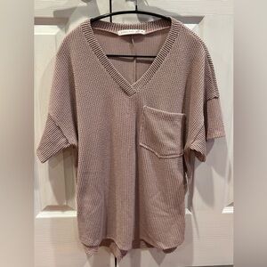 NWT Altar'd State Alessia Ribbed Tunic Top in Dusty Mauve - size XS